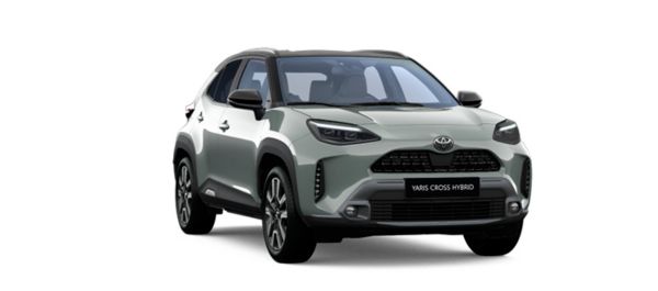 Vooraanzicht van een blauwe Yaris
